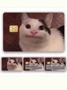 1 件/2 件/4 件创意猫信用卡贴纸，个性化防指纹防刮贴花套，适用于银行/交通/学生证 DIY 装饰、返校、学校用品 - 彩色 - 查看 12