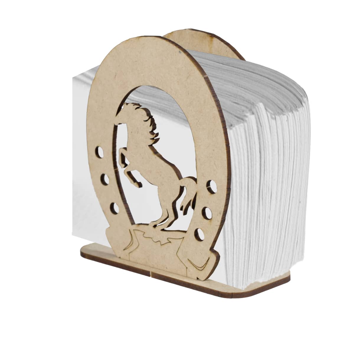 Servilleteros MDF herradura vaqueros set 12 piezas decorativo diseño caballo accesorio mesa fiestas temática decoración restaurante estilo western - Caqui - Ver 1