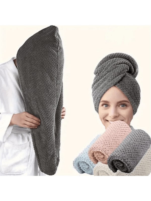 Ultra-Soft Microfiber Hair Towel - Quick Dry, Super Absorbent Wrap For Women & Girls, Gentle On Frizzy Or Damaged Hair, Solid Color Bath Accessory Hair Tie,Makeup Brush,Wax Strips,Striped Lashes,Lashes,Cat Eyelashes,False Eyelashes,Spoolies,Eye Lash Kit,Makeup Brush,Back To School,Travel Holiday Essentials,Hair Accessories For Women