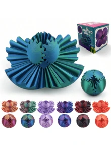 1pc ADHD Gear Ball 3D Printed Rotating Fidget Toy - Gear Ball Stress Relief Toy - Satisfies Sensory Needs, Finger Gear Ball - Unique Home And Office Decor, Party And Creative Gift - Multicolor - View 4