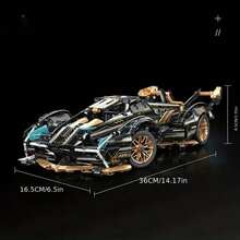 1:14 Scale Supercar Building Block Model Kit, Racing Car MOC Building Blocks And Construction Toy, Adult Collectible Model Car Set, Display Piece, Birthday Or Christmas Gift