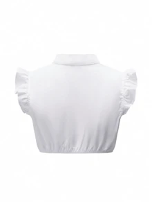 ii 加大码女式慕尼黑啤酒节 Dirndl 衬衫传统巴伐利亚 Dirndl 衬衫 V 领短款上衣，万圣节 - 白色 - 查看 3