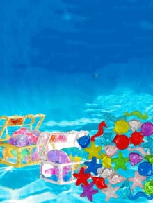 2/6/10件套潜水宝石泳池玩具，彩色钻石宝箱游泳宝石海盗潜水玩具套装，带宝藏海盗盒，生日泳池派对水下游泳玩具 - 彩色 - 查看 11