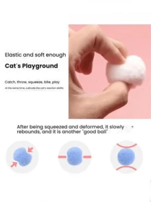 200 件装猫玩具，宠物毛绒球，逗猫玩具，猫咪互动用品，入门训练，迷你绒球游戏，弹力毛绒球等等，猫咪必需品，狗狗玩具，宠物，猫咪配件，毛绒玩具，猫咪用品 - 彩色 - 查看 4