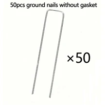 20/50/100 Pcs Heavy-Duty U-Shaped Zinc Alloy Tent Stakes With Washers - Ideal For Outdoor Tents, Gardening Fabric, Landscape Cloth, Barrier, And Galvanized Steel Floor Nails, Camping Supplies