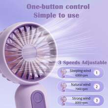 AOYI 1pc 500mAh Rechargeable Handheld Lash Fan With 3 Gear Adjustable, Mini USB Charging Eyelash Fan - Multicolor - View 3