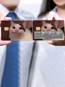 1 件/2 件/4 件创意猫信用卡贴纸，个性化防指纹防刮贴花套，适用于银行/交通/学生证 DIY 装饰、返校、学校用品 - 彩色 - 查看 5