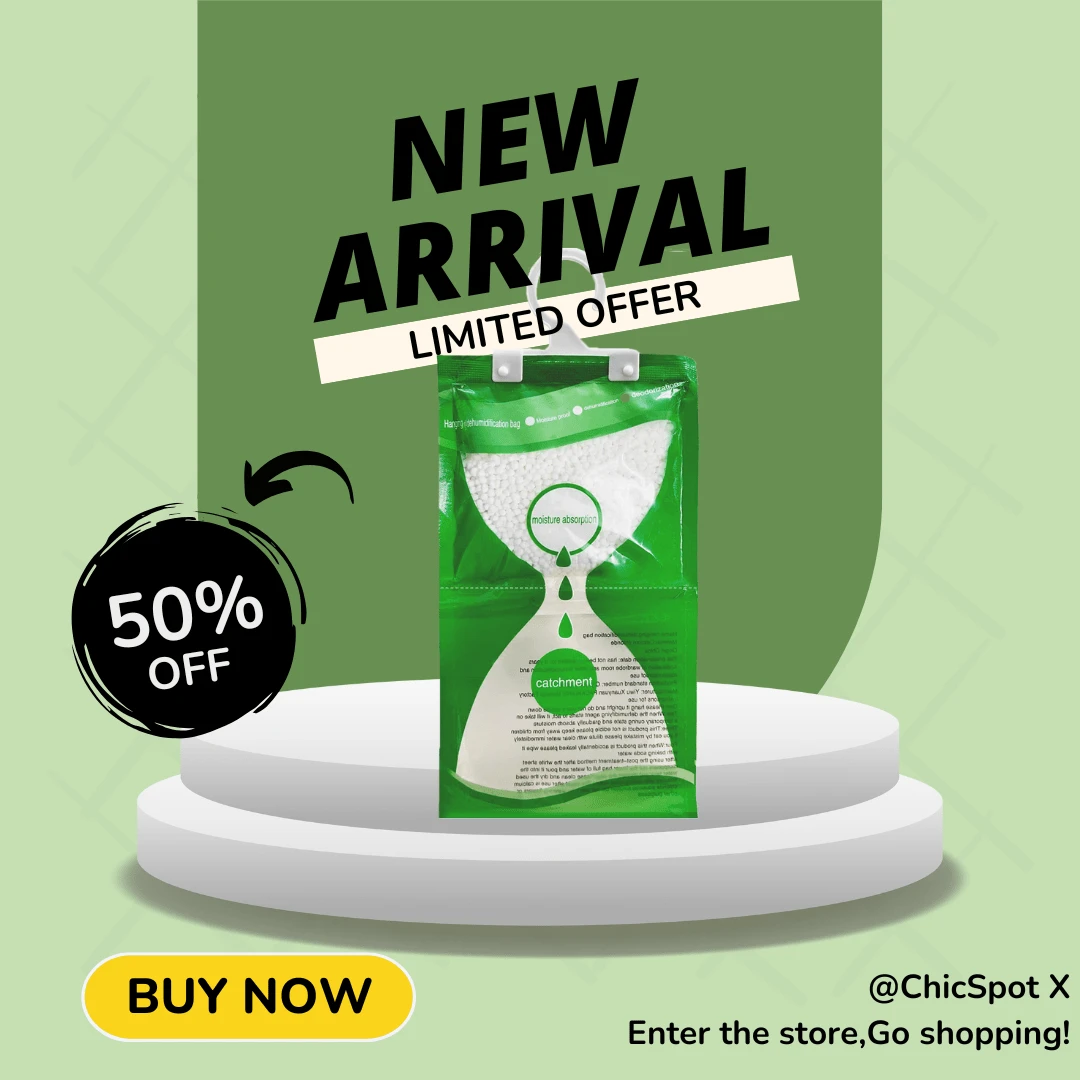 10 PCS Large-Capacity Hanging Dehumidifier Bags - Fragrance-Free, Mold-Preventing Moisture Absorber With Calcium Chloride - Ideal For Closet, Bathroom, Kitchen, RVs, Boats & Storage Spaces - Enjoy Dry Comfort - Green - View 1