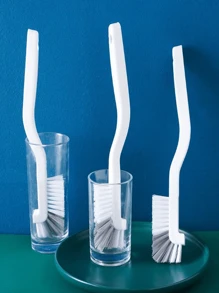 1/2/3/4 pezzi Spazzola angolata in plastica, spazzola a manico lungo per aragoste, spazzola multifunzione per pulizia lavandino da cucina, adatta per frullatore, preparatore di latte di soia, biberon, tazza, bicchiere e altro ancora