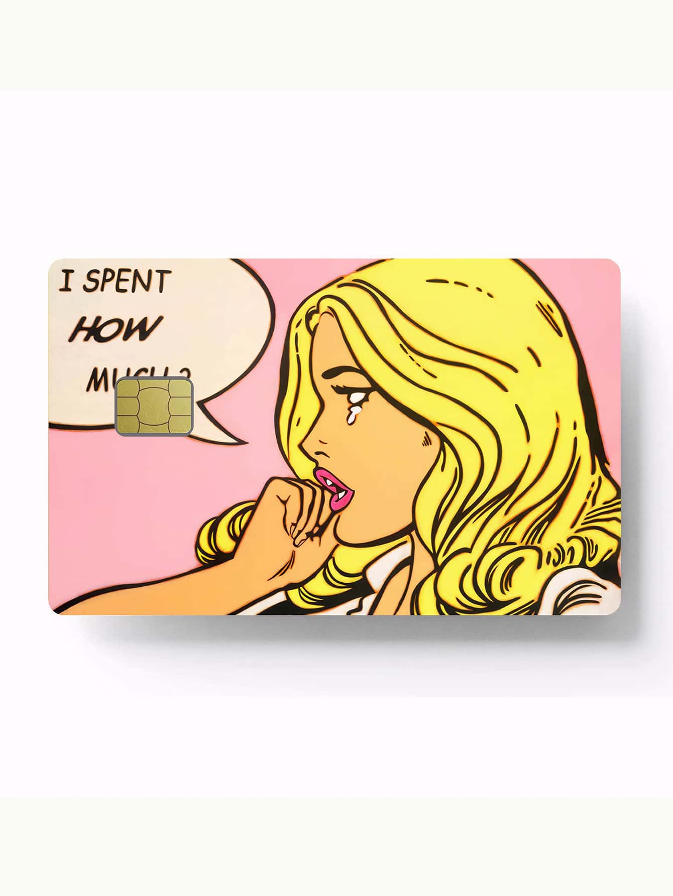 1pc/4pcs Cartoon Crying Girl Credit Card Sticker, Blonde Girl Decoration Sticker, PVC Anti-Fingerprint Private Protection Anti-Scratch, Suitable For Transportation Card, Bank Card, Student ID Card DIY Decoration, Party Gift,Back To School,School Supplies - Multicolor - View 1