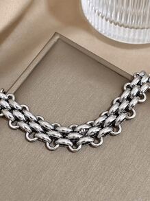 1pc Retro Link Chain Stainless Steel Bracelet For Women Golden Plating Tennis Bracelets For Daily Party Jewelry Summer Beach/Travel/Daily Essentials, Perfect Gift For Mother's Day/Valentine's/Christmas/Birthday (Gifts For Girlfriend/Mom)