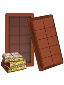 Brown Silicone Chocolate Bar Mold, Non-Stick Break-Apart Candy Maker Tray For Homemade Protein Bars, Keto Snacks Or Professional Looking Desserts, Easy Release Bakeware Tool
