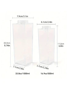 Bottiglia dell'acqua/del latte di grande capacità - Bottiglia quadrata trasparente del latte, bottiglia d'acqua portatile, adatta per cucina, sport all'aperto, campeggio, camper, palestra e altri luoghi, dispenser di latte per acqua, tè, caffè, succhi o altre bevande