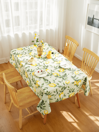 Tovaglia rettangolare in PVC con stampa di limoni, tovaglia impermeabile e antimacchia con rivestimento in flanella, facile da pulire, adatta per tavolo da pranzo, buffet, feste e campeggio