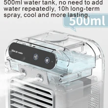 [Enfriador de aire portátil compacto] Enfriador de aire portátil y compacto sin necesidad de importar - Modo de doble velocidad, humidificador, acondicionador de aire evaporativo de espacio personal para uso en el hogar y la oficina