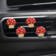 5 buc cleme de ventilație auto cu ciuperci roșii drăguțe, accesorii auto, potrivite pentru bărbați și femei, decor pentru priză de ventilație auto