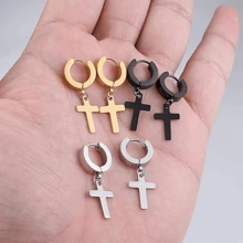 30 Pcs Stainless Steel Ring Earrings Punk Style Cool Earrings Earrings Set For Men And Women Universal Round Silver Black Gold Earrings Pierced Earrings Earrings Set Low Sensitivity All-Matching Earrings Design