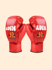 Guantes de Boxeo Personalizados. Estos guantes de boxeo son personalizados para bebés y niños pequeños, diseñados especialmente para los pequeños campeones. Son un excelente regalo para el Día del Niño y un recuerdo memorable para su crecimiento. Regreso a Clases, Multifuncional, Ornamental, Letras, Elegante, Moderno, Colorido, Bonito, Adorable, Casual, Personalizado, Único, Regalos Ideales para Él, Regalos Ideales para Ella, Artículos de Regalo de Navidad. - Rojo - Ver 7