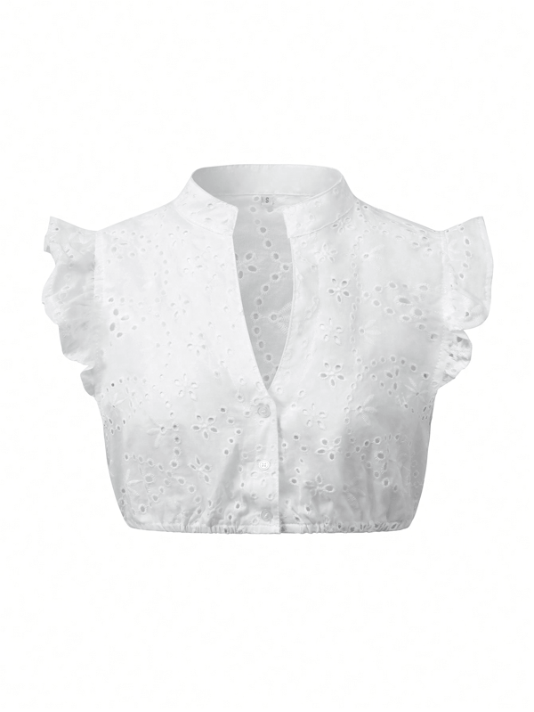 ii Dirndl Bluse in Große Größen für Damen, traditionelle bayerische Dirndl Bluse, V-Ausschnitt Crop Top