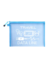 Borsa cosmetica in rete con motivo a cavo di dati, design a motivo di caricatore, borsa portatile da viaggio con cuscinetto d'aria rosso per immagazzinaggio, borsa trucchi, borsa per prodotti per la cura della pelle, elementi essenziali da viaggio, articoli per il dormitorio, regali per la sposa, regali per la mamma, regali di compleanno, regali per amici e insegnanti, immagazzinaggio in bagno, immagazzinaggio gioielli, borsa per oli per le labbra e cosmetici.