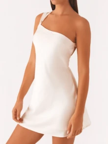 Women's Summer Stylish Slim Fit Mini Party Spaghetti Strap Dress - 白色 - 查看 1