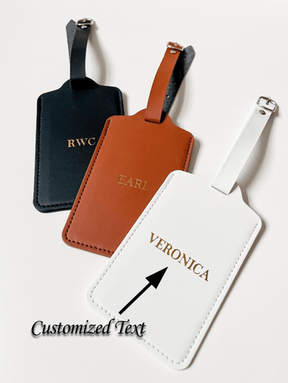 1 peça de etiqueta de bagagem personalizada e porta-passaporte, etiqueta de bagagem de couro puro, viagem, presente personalizado, presente de casamento, presente de casal, cartão de localização de evento, etiqueta de presente