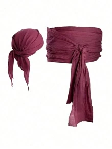 2 peças de bandana pirata de Halloween, chapéu, acessórios, cinto de pirata medieval, fantasia macia, conjunto de acessórios de fantasia licenciado pela Sanrio