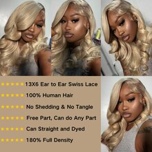 Ash Blonde Wigs Human Hair 13X6 HD Lace Front Wigs 180 Density PrePlucked Glueless Wigs For Women Transparent Ash Blonde Body Wave Wigs - Blonde - View 7