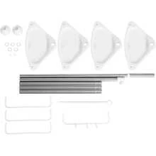 Cesta de ducha de 4 niveles, estante de baño de esquina ajustable de 33.5 a 120.1 pulgadas, organizador de ducha, acero, con 4 estantes, 3 ganchos, 1 toallero - Blanco - Ver 8