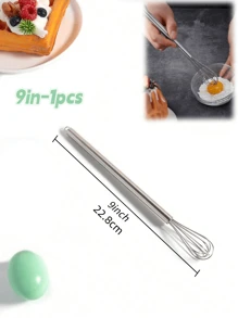 2 piezas Mini batidores - 7/9 pulgadas Batidor de huevos de acero inoxidable, perfecto para hornear, cocinar, batir harina, masa de pasteles y huevos, compacto y duradero para la cocina del hogar, entusiastas de la repostería y espacios reducidos