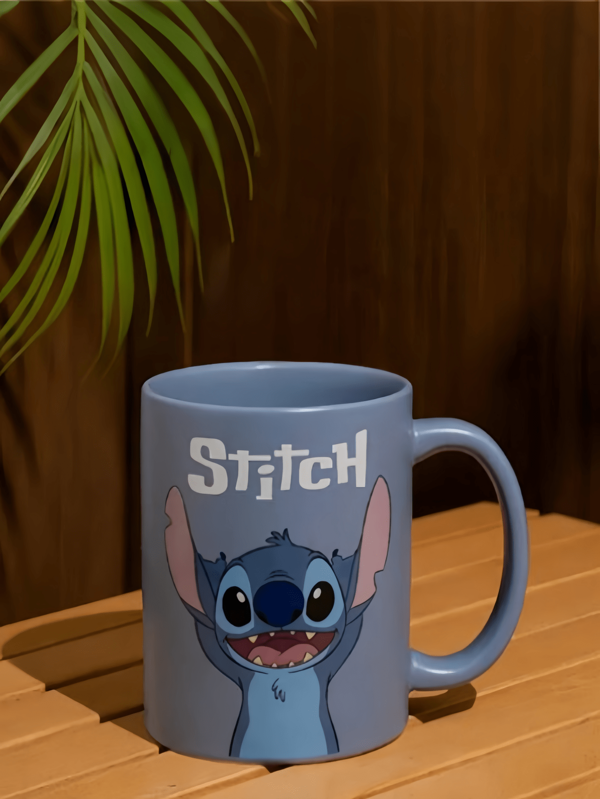 Disney 1pc Stitch Ceramic Coffee Mug - Vivid Blue, Cute Cartoon Character Design, Durable Hot/Cold Beverage Container, Suitable For Home, Dorm, Office - Ideal For Birthday, Valentine's Day, Holiday Gifts