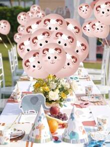 20 piezas de globos decorativos con diseños de ovejas retro impresas para fiestas, cumpleaños y decoración de escenas temáticas