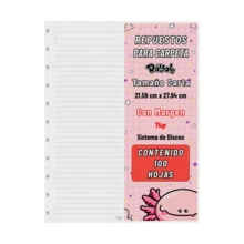 Rayale 100 hojas sistema discos con margen 75g tamaño carta Ráyale recambio cuaderno sistema inteligente papel resistente profesional compatible escuela oficina notas organización duradero - Blanco y Negro - Ver 5