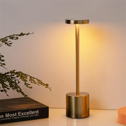 1 đèn bàn LED không dây, có thể sạc lại, ánh sáng dịu 3 màu có thể điều chỉnh độ sáng, thích hợp cho bàn ngoài trời/phòng ăn/phòng ngủ/nhà/quán cà phê.