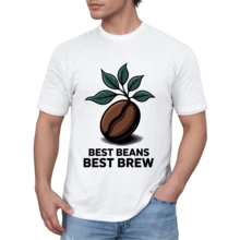Coffee Roaster Best Beans, Best Brew T-Shirt – Funny Retro Graphic Tee For Men, Ideal For Coffee Lovers And Casual Wear - White - View 1