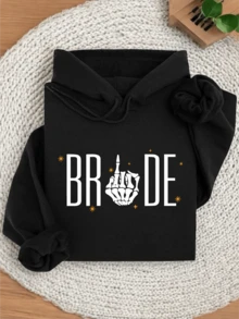 Bride Hoodie, Wedding Ring Finger Hoodies, Funny Wedding Hoodie, Bridal Party Hoodies For Women, Bachelorette Party Gifts, Bach Party, Outfit For Bride. SH-481 - Black - View 1
