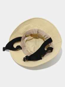 1pc Unisex Solid Color Foldable Breathable Buckle Bucket Hat, Men Women Vacation Surfing Sun Protection Cap - One-piece Men's Bucket Hat - View 10