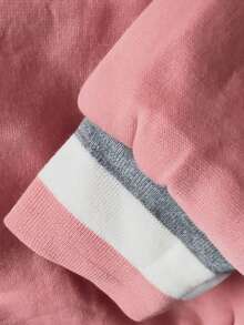 Women's Sweatshirt Simple Casual Party Pocket Zipper Drawstring - Watermelon Pink - View 5