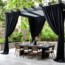 2 pezzi di eleganti tende rettangolari nere in tessuto elasticizzato in spandex, adatte per la decorazione interna/esterna, perfette per matrimoni, feste, raduni familiari - decorazione multifunzionale per qualsiasi occasione, decorazione per backdrops di matrimonio, campeggio, privacy. Ottimo per raduni senza necessità di elettricità.