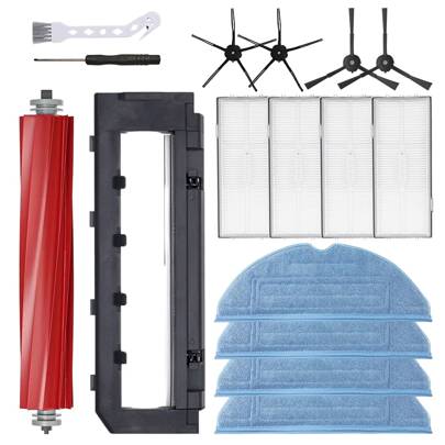 Ersatzteile kompatibel mit Roborock S7/S7+/S7 MaxV/S7 MaxV Plus/T7S/T7 Plus/T7S Plus Saugroboter, Zubehör austauschbare Bürste, Hauptbürstenabdeckung, HEPA-Filter, Nylon-Seitenbürste, Silikon-Seitenbürste und Wischtuch/Wischlappen.