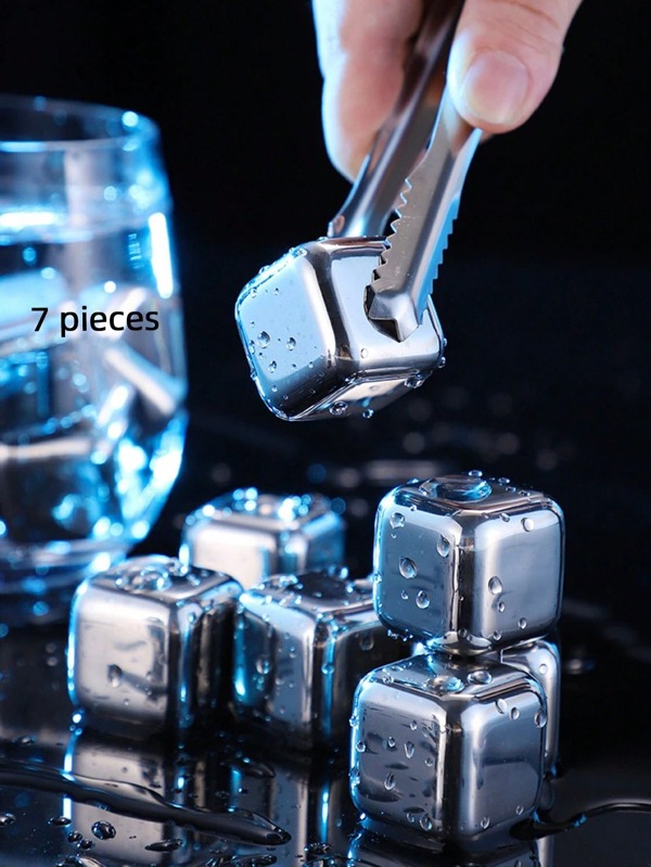 8/6/4/2pcs/1set Stainless Steel Reusable Ice Cube Set, For Rapid Cooling And Dilution, No Watering Down
