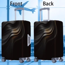 1 pezzo Copertura protettiva per valigia con stampa a linee dorate premium, accessorio per valigia rinforzato, adatto per viaggi d'affari, vacanze, viaggi, check-in bagagli, ritorno a scuola e altre occasioni, aggiunge colore alla tua valigia. Adatto per valigie da 20-28 pollici. Essenziale da viaggio, accessorio da viaggio, borsa da viaggio estiva per vacanze, - nero - Visualizzare 7