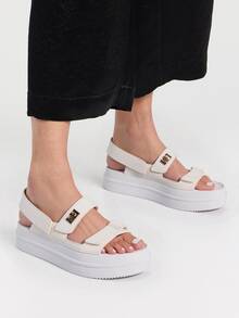 Solid Color Simple & Practical Slide Sandals - White - View 4