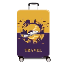 1件飛機旅行印花圖案加厚行李箱套，行李配件，適用於商務旅行、度假、旅行、託運行李、返校及其他場合，為您的行李增添色彩。適用於20-28英吋行李箱。 - 彩色 - 查看 14