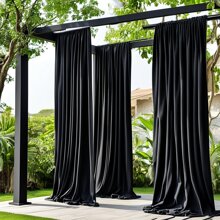 2 pezzi di eleganti tende rettangolari nere in tessuto elasticizzato in spandex, adatte per la decorazione interna/esterna, perfette per matrimoni, feste, raduni familiari - decorazione multifunzionale per qualsiasi occasione, decorazione per backdrops di matrimonio, campeggio, privacy. Ottimo per raduni senza necessità di elettricità.