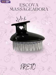 Professional Anti-Dandruff Heart Massage Brush For Scalp Bath Shampoo - 黑色 - 查看 1