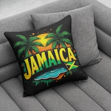 4 pièces Housses de coussin style forêt tropicale, design de plage en fibre de polyester, housses de coussin décoratifs avec fermeture éclair, lavable en machine pour canapé, lit, salon, chambre à coucher, housses seulement sans insert