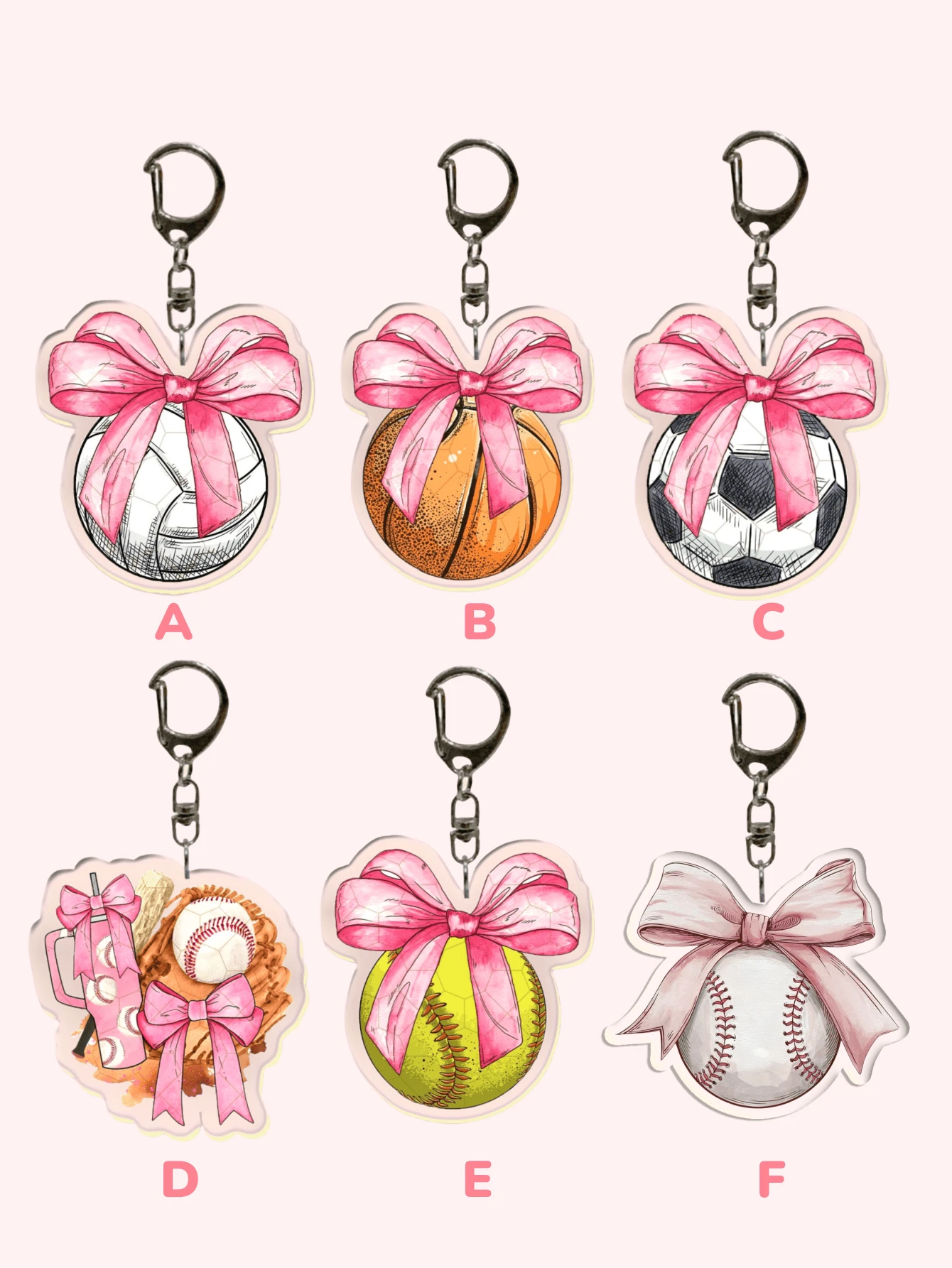 1 pieza Llavero de mujer con estilo de día de juego, lazo de fútbol, llavero de béisbol, llavero de baloncesto, llavero de squash. Accesorio de bolso de uso diario, adorno de bolso, cordón, portallaves. Ideal para novios, novias, familiares, médicos, enfermeras, regalos de fiesta, decoraciones de teléfonos celulares y talla grande.