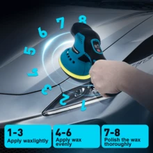 Cordless Car Buffer Polisher - 11 Inch Portable Polishing Waxer Machine Kit For Car Detailing, With 2PCS 12V 1500mAh Batteries, Extra 15 PCS Attachments - 薄荷綠 - 查看 8