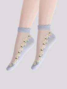 1/5/7 Pares de Meias Curtas Finas de Renda de Seda e Cristal para Mulheres, Adequadas para Uso no Verão